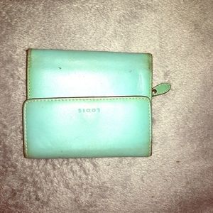 lodis teal wallet brown stitching retro looking